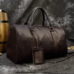 Luxury Genuine Leather Travel Bag | Durable Cowhide Carry-On Duffle for Men & Women | Perfect Weekend Luggage in the USA