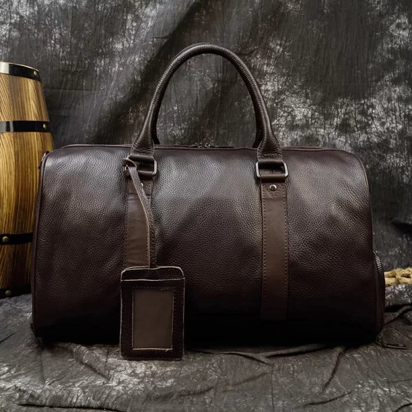 Luxury Genuine Leather Travel Bag | Durable Cowhide Carry-On Duffle for Men & Women | Perfect Weekend Luggage in the USA