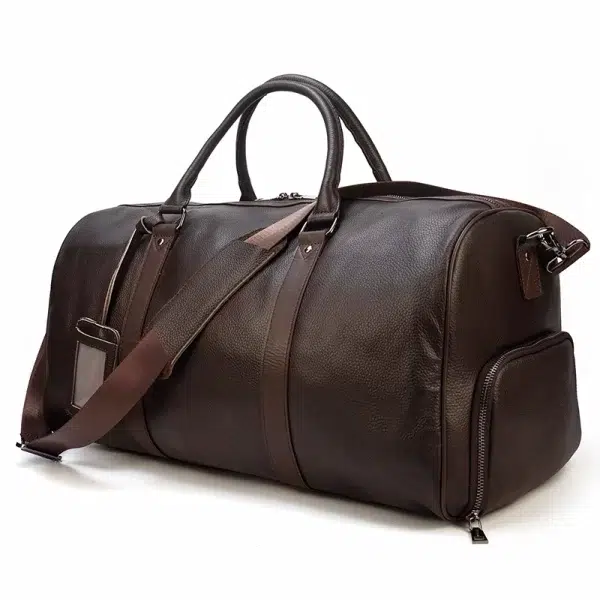 Luxury Genuine Leather Travel Bag | Durable Cowhide Carry-On Duffle for Men & Women | Perfect Weekend Luggage in the USA