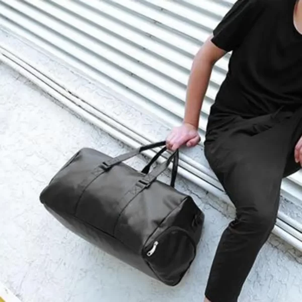 Unisex Large Capacity Faux Leather Travel Duffle Bag | Gym Fitness Tote & Shoulder Bag