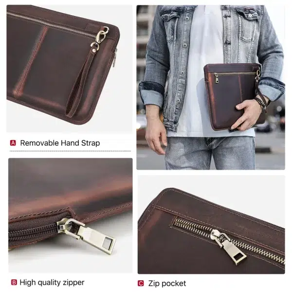 Leather Haven Men’s Cowhide Leather Laptop Briefcase for MacBook Air/Pro 13" 14" 15" | Handbag Sleeve for Lenovo ThinkPad, Huawei MateBook & Tablets