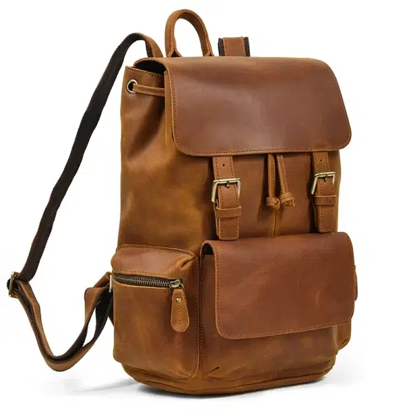 Leather Haven Handmade Genuine Leather Backpack | Large 15-Inch Laptop Daypack for Men & Women | Cowhide Computer Backpack