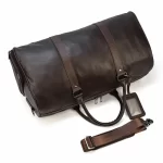 Extra-Large Genuine Leather Travel Duffel Bag for Men & Women - Soft Black Cowhide Weekend Luggage & Shoulder Bag