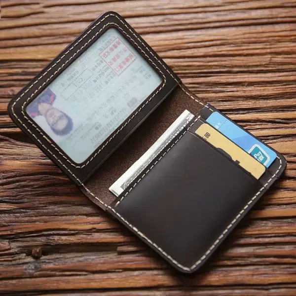 Leather Haven Genuine Leather Credit Card Holder for Men | Vintage Bifold Slim Wallet with Driver’s License Case