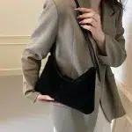 Leather Haven Leftside PU Leather Small Shoulder Bag for Women | 2024 Winter Y2K Korean Fashion Crossbody Handbag