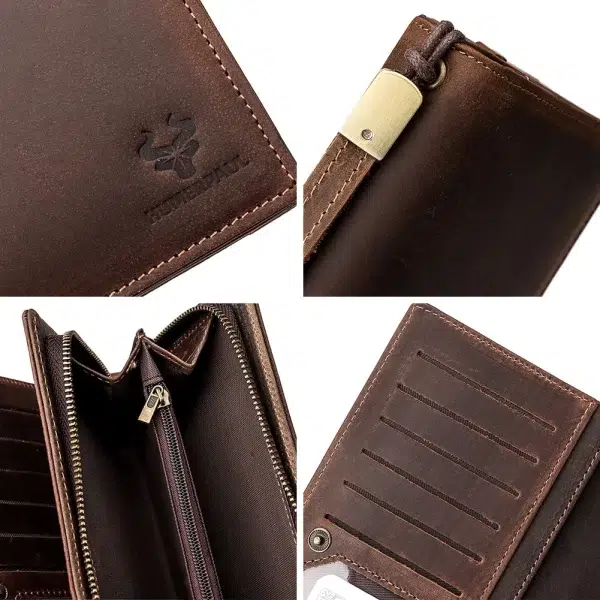 Leather Haven Men’s Genuine Leather Long Wallet with Phone Pocket & RFID Blocking | Large Capacity Clutch and Card Holder