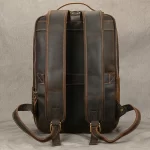 Vintage Leather Travel Backpack for Men | Handmade Crazy Horse Leather Double Zipper Bagpack | Stylish & Durable Travel Bag