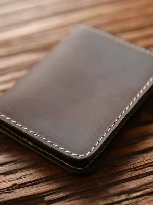 Leather Haven Genuine Leather Credit Card Holder for Men | Vintage Bifold Slim Wallet with Driver’s License Case